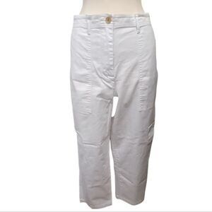 J. Crew | White Wide Leg Cropped Cargo Pant Size 14